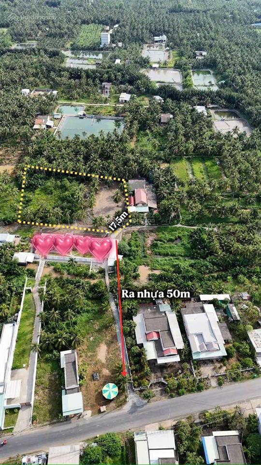 4.413m² đất giáp rạch 150m² thổ cư gần chợ rạch vách cù lao tân phú đông