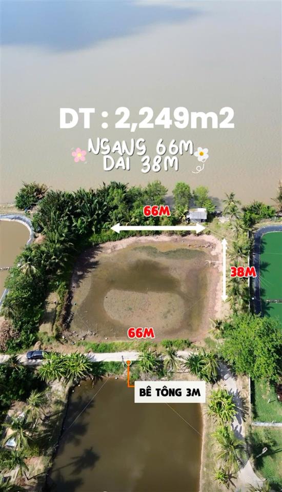 Mặt tiền sông cửa đại phù hợp nghỉ dưỡng | 599 triệu | diện tích 2,249m2