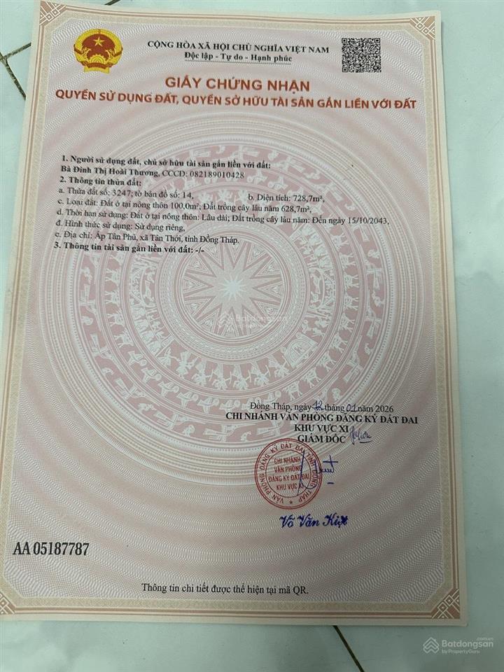 Vườn dừa có thổ cư + gần bến phà bình ninh |diện tích 729m2 sẵn 100m2 thổ