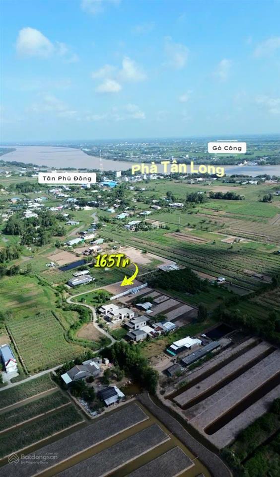 Đất thổ cư trung tâm chợ phú thạnh gần phà tân long  tân phú đông tg giá  165 triệu/nền