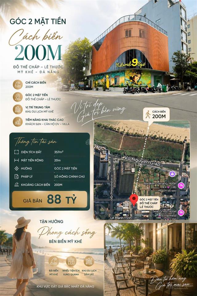 Góc 2 mặt tiền cách biển 200m  quỹ đất hiếm khu mỹ khê