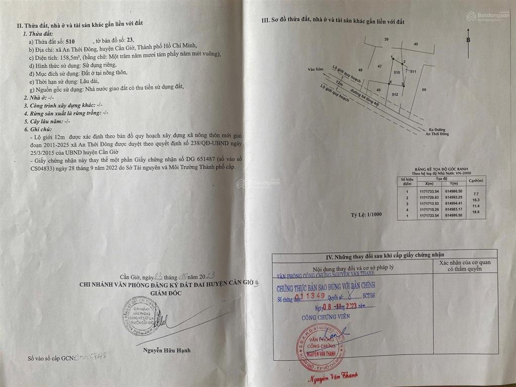 Bán đất thổ cư cần giờ  chỉ 7.2 tỷ