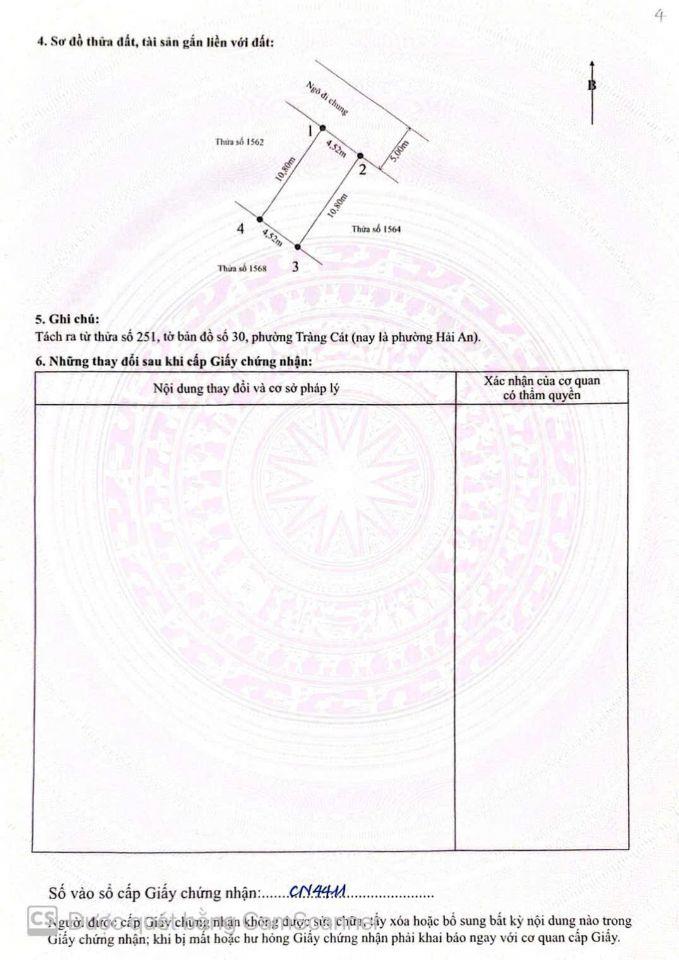 Bán đất mặt ngõ Tân Vũ 2 – Tràng Cát dt 48,8m2 đường trước mặt 5m $$$ chỉ 1 Tỷ765tr. 