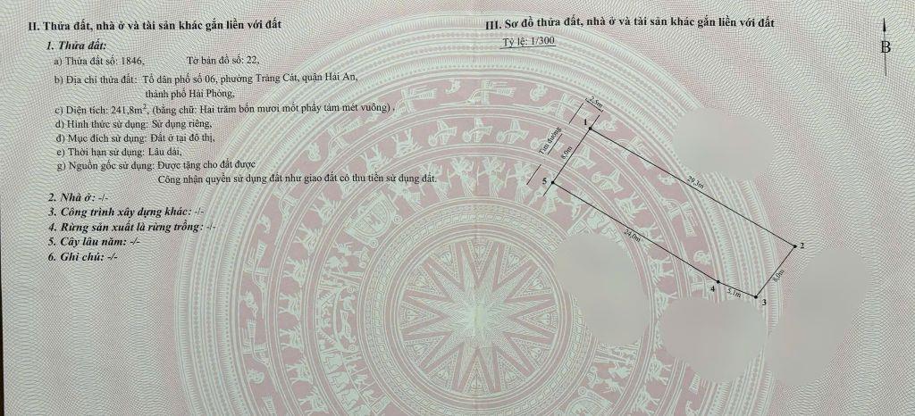 Bán đất tuyến 2 đường Cát Vũ – Tràng Cát đường nhựa 5m, cách mặt đường chính 15m $$$ 22,3tr/m2. 