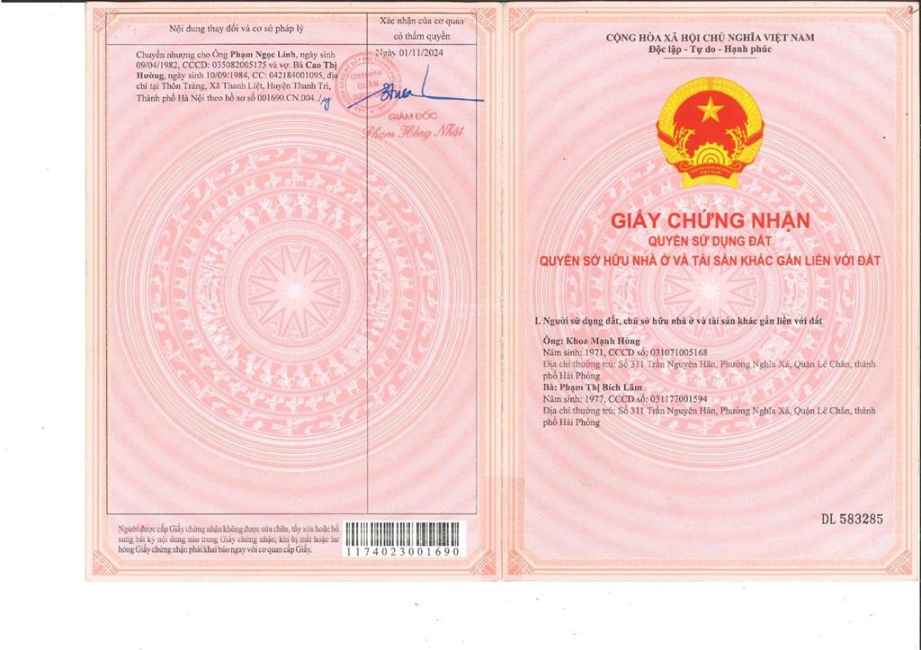 Bán đấu giá thửa đất 3, tờ bản đồ 36 tại tdp tân lập, p. dương kinh, tp. hải phòng