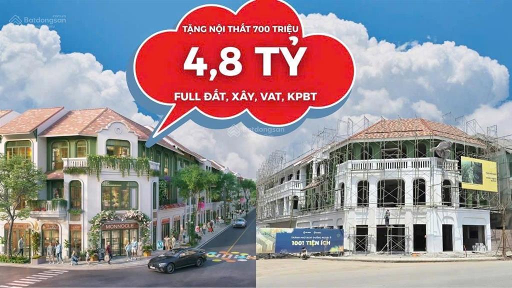 Liền kề sun hà nam giá 4,7 tỷ xây thô hoàn thiện mặt ngoài