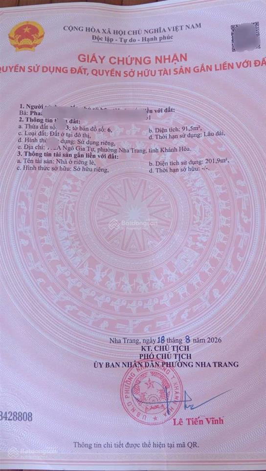 Bán nhà 3 tầng  lô góc ngô gia tự và bạch đằng, nha trang