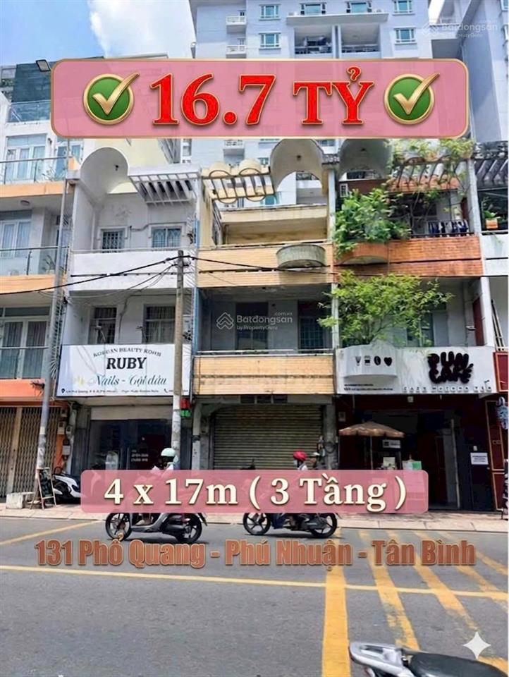 Bán nhà mặt phố tại phổ quang, 16,7 tỷ, 68 m2, giá cực chất chỉ với