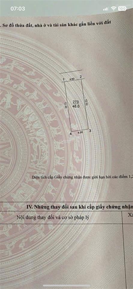 Thửa duy nhất 48m2 tc nhỏ rễ thanh khoản loanh quanh 4 tỷ sát thành phố thông minh hải bối đa  hn