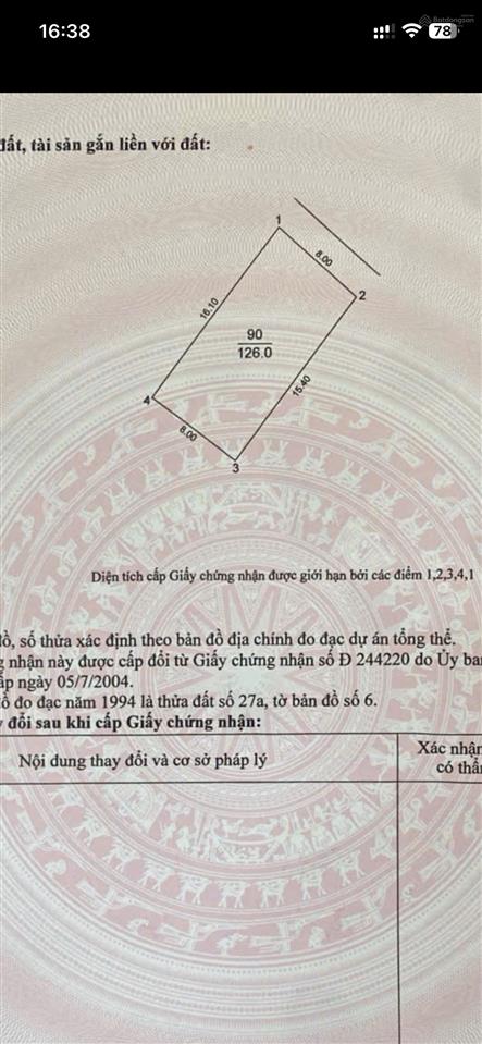 Chỉ hơn 60tr/m2 đất khổ thửa cực đẹp chính chủ bán gấp 126m2 mt 8m, ngay sát chợ thôn kim nỗ đahn