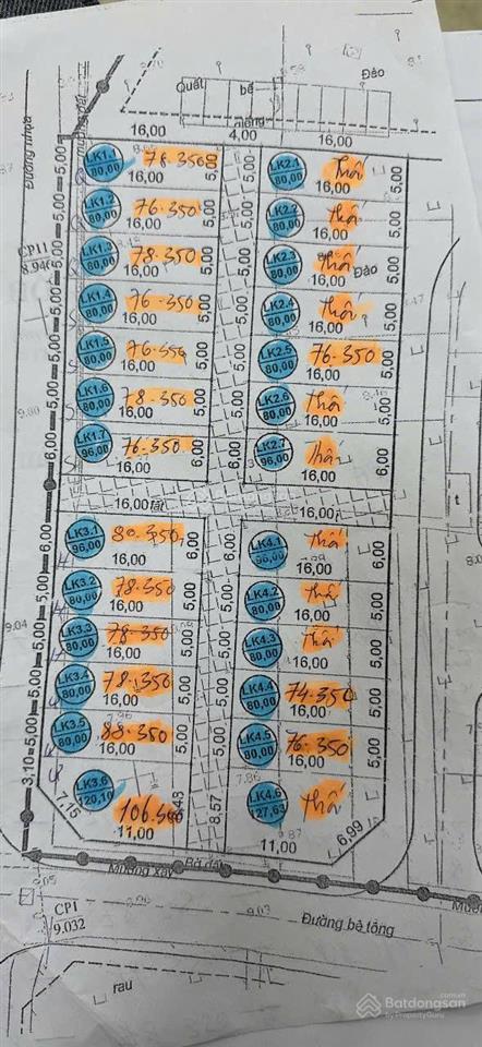 Hơn 6 tỷ 80m đất đấu giá làn 1 thôn bắc kim nỗ ,thiên lộc hn vỉa hè 3m mặt trường học kim nỗ hn