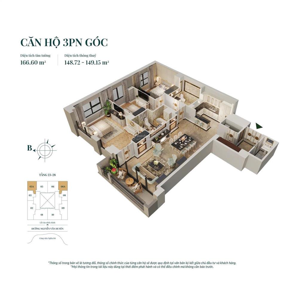 Bán căn góc 3 ngủ view hồ tây  149m²  35,9 tỷ  5 năm phí dịch vụ  có 1 slot đậu xe định danh