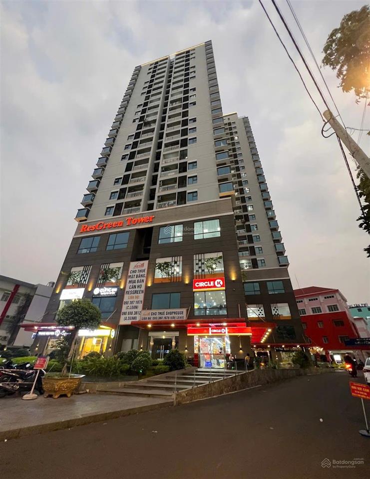 Bán căn hộ chung cư res green tower, có sổ hồng, 60m2  2pn 2wc ntcb, ban công thoáng mát, giá tốt