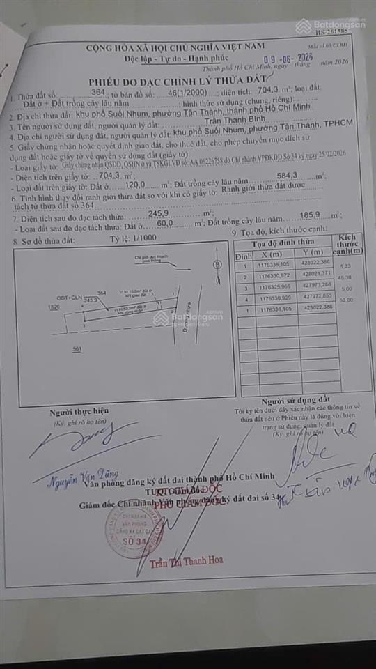 Chính chủ cần bán lô đất 246m² mặt tiền số 82 đường đào công soạn