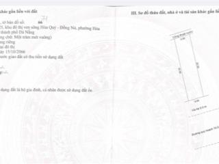 Bán đất nền dự án 107,5m2, 6,5 tỷ, hòa quý, ngũ hành sơn, đà nẵng. đường minh mạng
