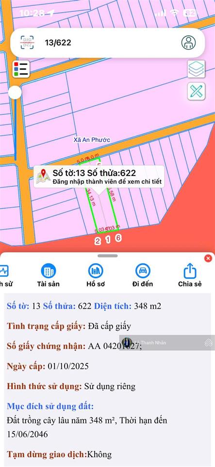 Hàng hót làm nhà vườn, biệt thự, xây trọ vip nhất an phước 10x 35m (80m2 thổ cư sẵn)