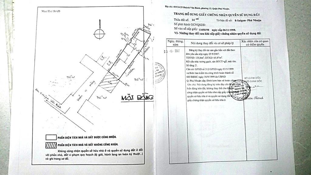Nhà sổ hồng riêng chính chủ 1 lầu btct đường huỳnh văn bánh 69m2 (chưa tính sân riêng) giá 8,9 tỷ