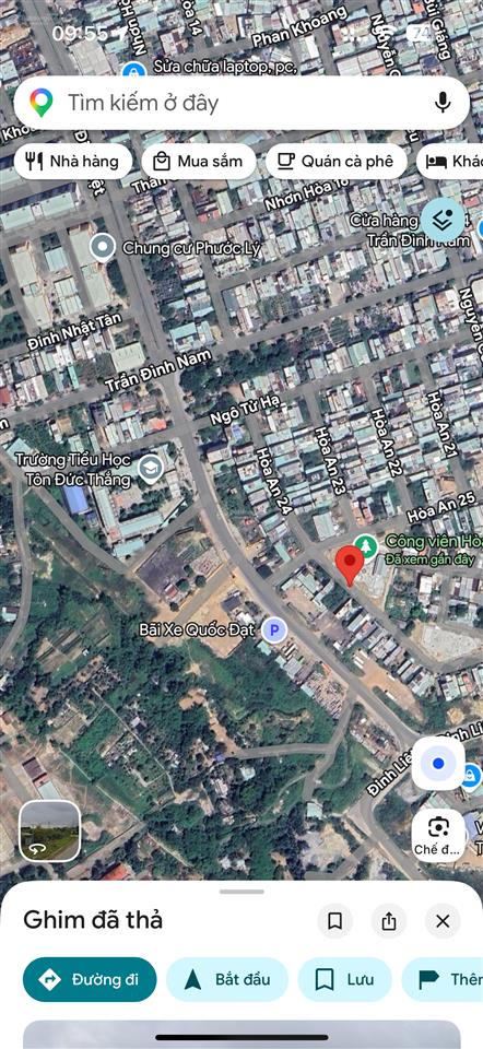 Bán đất đẹp đối diện công viên  hoà an 24