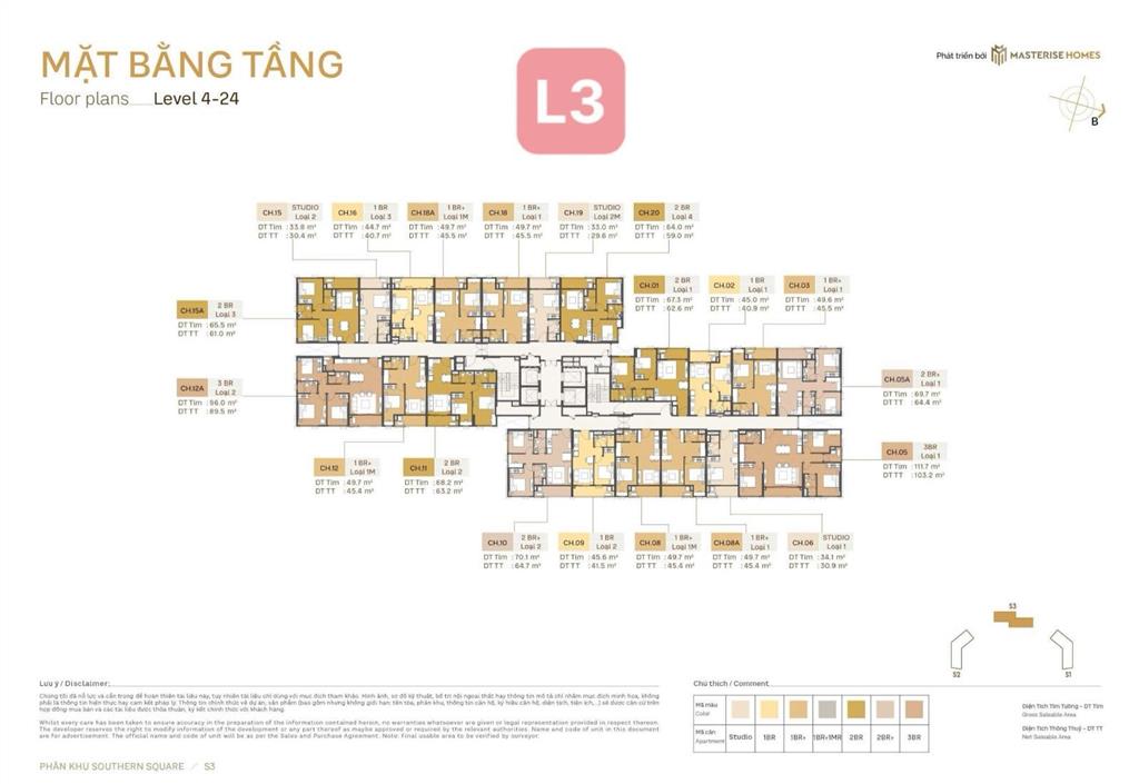 Chính chủ bán căn 1n+ toà s3 phân khu southern square  dự án masteri trinity square, oceanpark2
