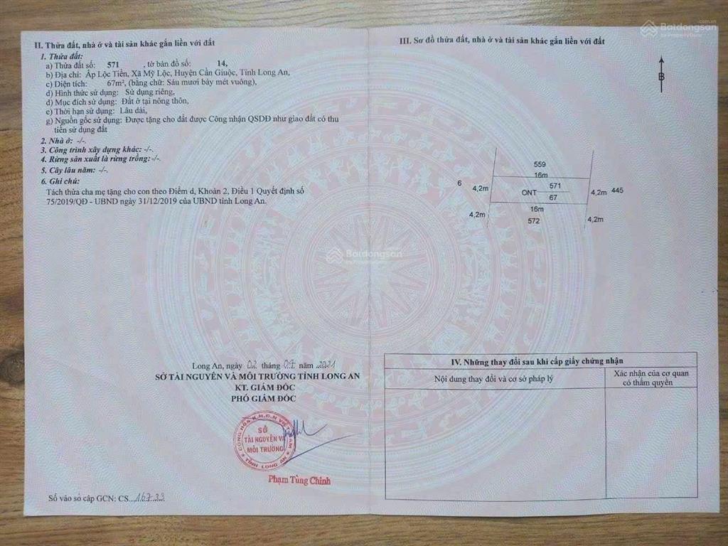 Chính chủ cần bán đất thổ cư long an