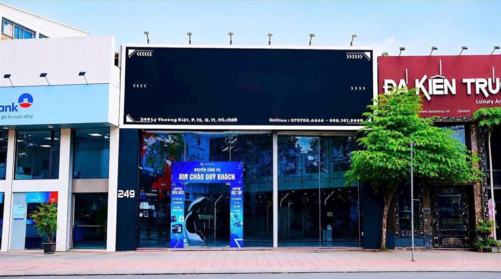 Cho thuê nhà mt lý thường kiệt, dt 13m x 20m, 1 trệt, 1 lầu, quận 11