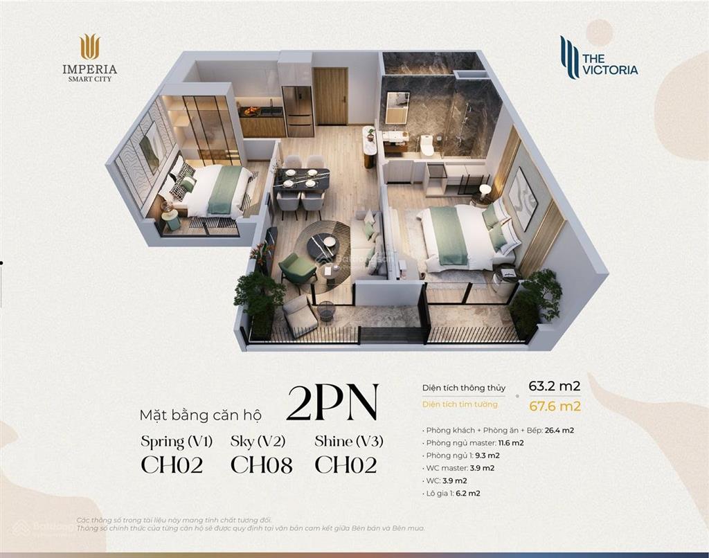 5.050 tỷ bao phí 2n+ victoria đông nam, tầng trung, giá hời.  em 0973 525 ***