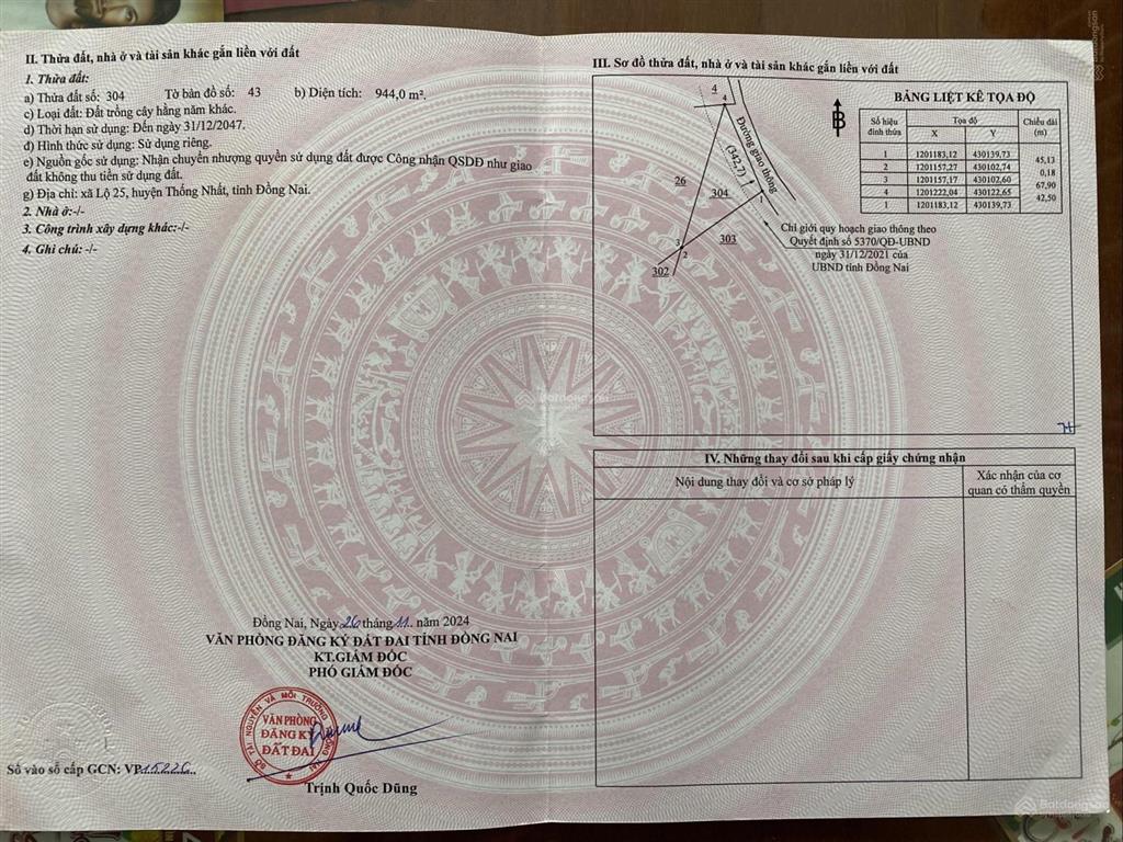 Bán đất tại xã lộ 25, thống nhất, đồng nai. 4321m2, thửa đất vuông vức băng với vườn cây ăn trái