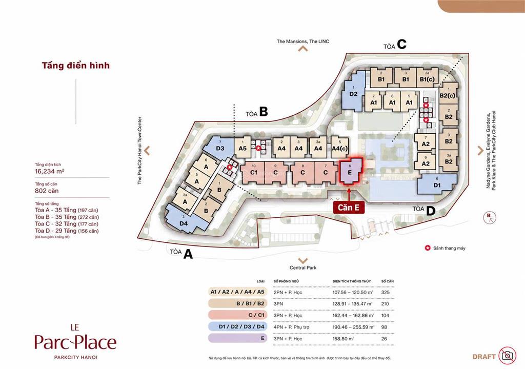 Siêu hiếm  căn hộ góc 2 mặt thoáng 3pn + 1 (158.8m2  căn e) view trọn công viên  hồ điều hòa