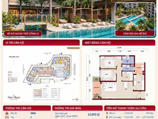 Cđt mở bán căn hộ 2pn view trực diện bể bơi nội khu giá tốt tầng 8