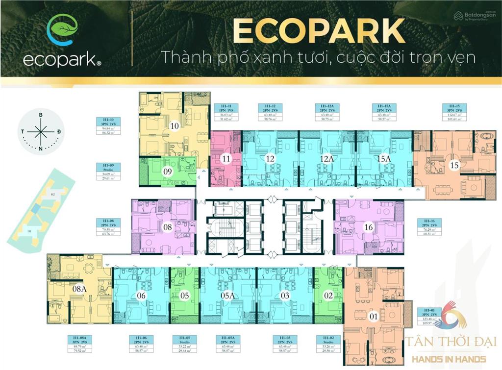 Bán căn 2pn, 2wc tại haven park residences, 4,2 tỷ, 58m2, ecopark hưng yên