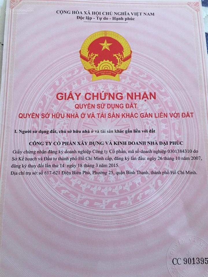 Chính chủ cần bán nhanh lô đất kdc đại phúc, bình chánh, dt 100m2 giá 68tr/m2