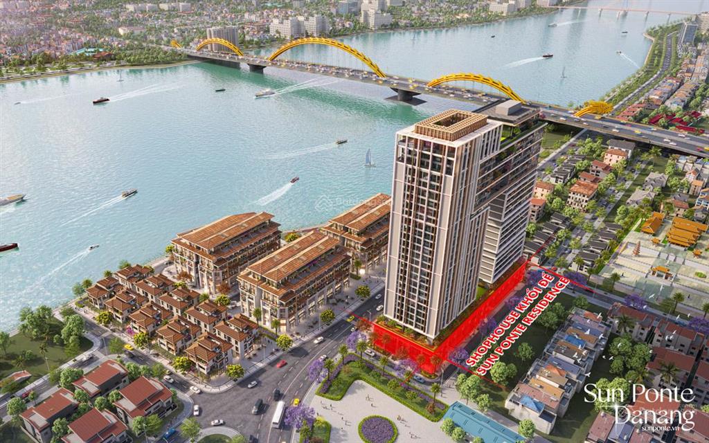 Cho thuê shophouse khối đế ponte  mặt tiền trần hưng đạo ngang 7m diện tích 85m2 chủ hoàn thiện