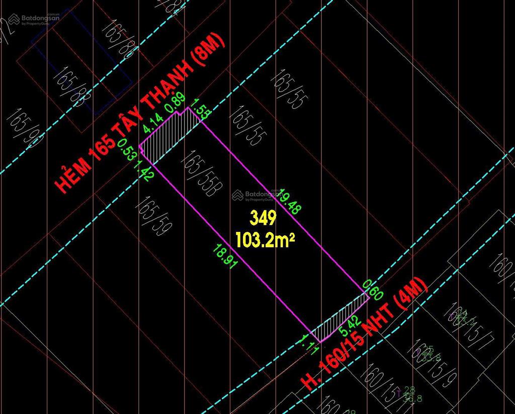 Bán nhà mt 165/55b tây thạnh, 5.4x22, 118m2, nhà cấp 4, 11 tỷ