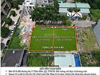 Bán đất đường số 66, phường thảo điền, 30x21, 635m2, 205tr/m2, 130 tỷ