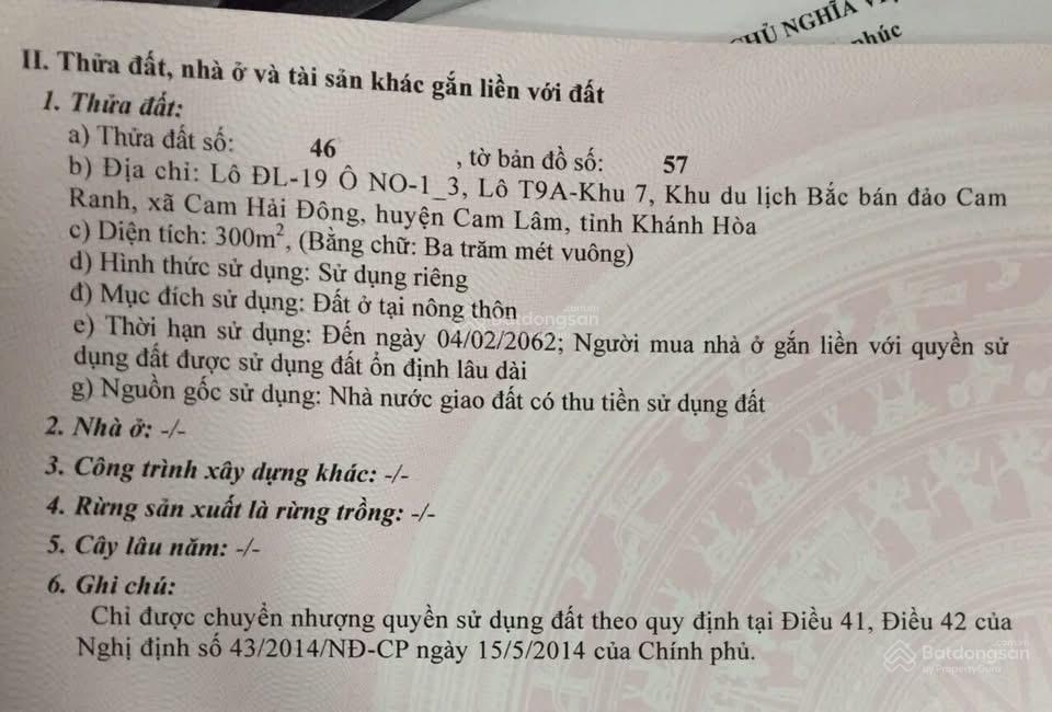 Biệt thự biển cam ranh chỉ hơn 30 triệu/m2 (đã bao gồm cả đất và nhà)