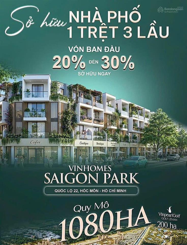 Vin sg park hóc môn chỉ từ 4,5 tỷ, vị trí đẹp, ưu tiên booking sớm được cs ưu đãi khủng