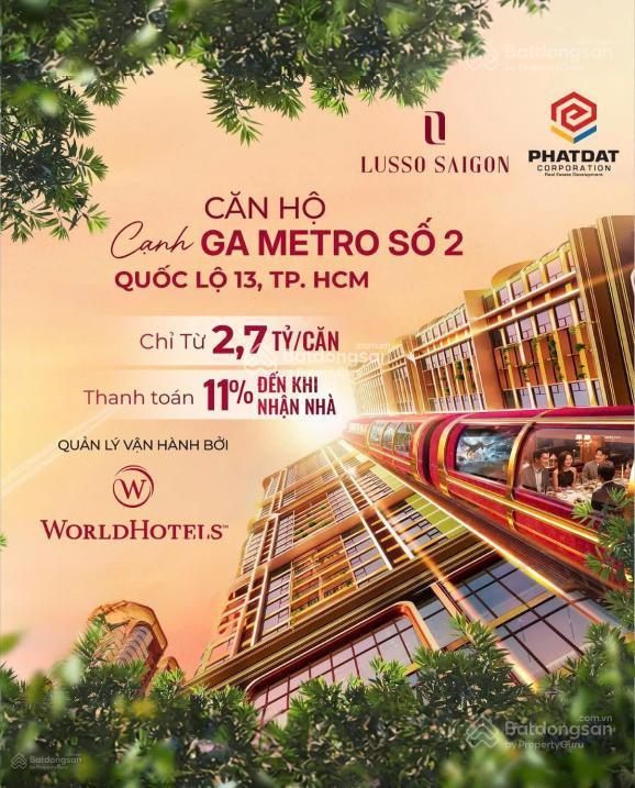 Căn hộ lusso hàng hiệu  vị trí vàng tại quốc lộ 13 chỉ tt 11% hdmb  nh hỗ trợ vay đến 75% giá tốt