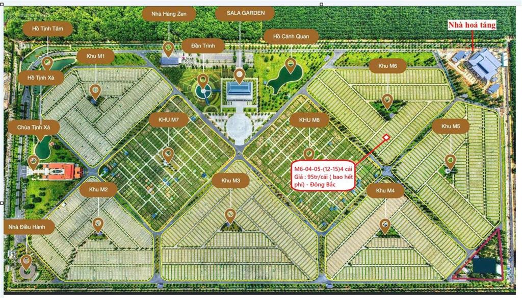 Sở hữu 4 mộ đơn liền kề không gian an nghỉ đẳng cấp tại hoa viên sala garden