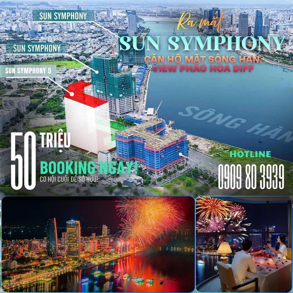 Nhận booking 50tr/vị trí dự án symphony 5 vị trí ven sông hàn một trong quỹ đất sót lại giá từ cđt