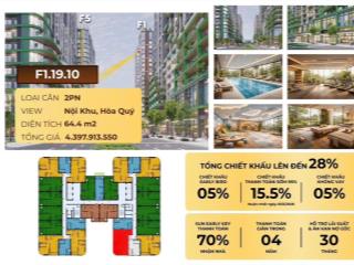 Bán căn 2 ngủ fours giá từ cdt 64.4m2 chỉ hơn 3ty , 2 năm nhận nhà chiết khấu cao