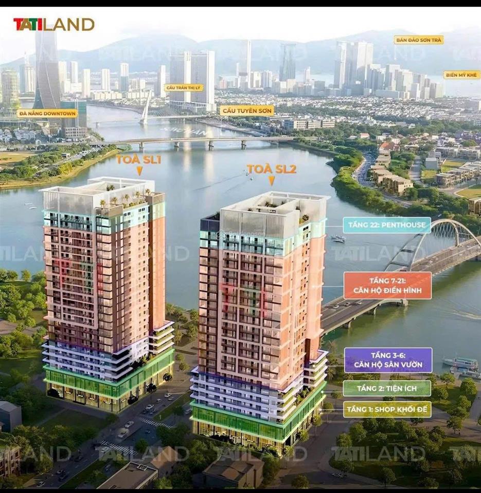 Bán cc cao cấp mặt sông hàn giá từ chủ đầu tư chỉ từ 2 tỷ sở hữu lâu dài  dự án slight