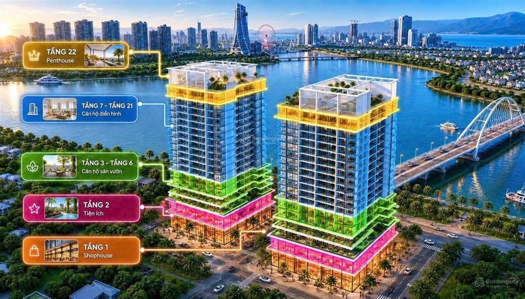 Mặt tiền sông hàn  slight từ chủ đầu tư sun group chiết khấu cao  sở hữu lâu dài chỉ từ 2,4 tỷ