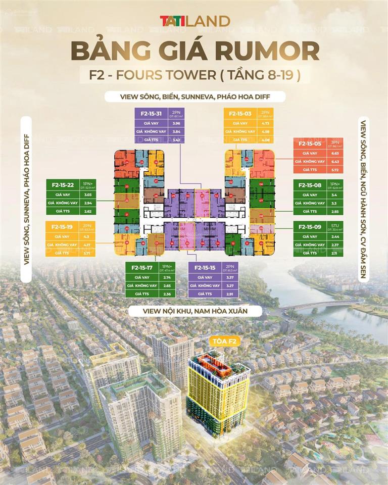 Bán căn cc cao cấp dự án fours toà f2 căn sân vườn 61.7m2 giá chỉ 2tỷ5x gần sông  cận biển