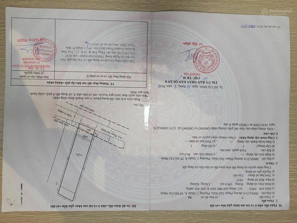 Bán nr tại 2889 phạm thế hiển, p7, q8, hcm, giá tốt 5,2 tỷ, 109m2