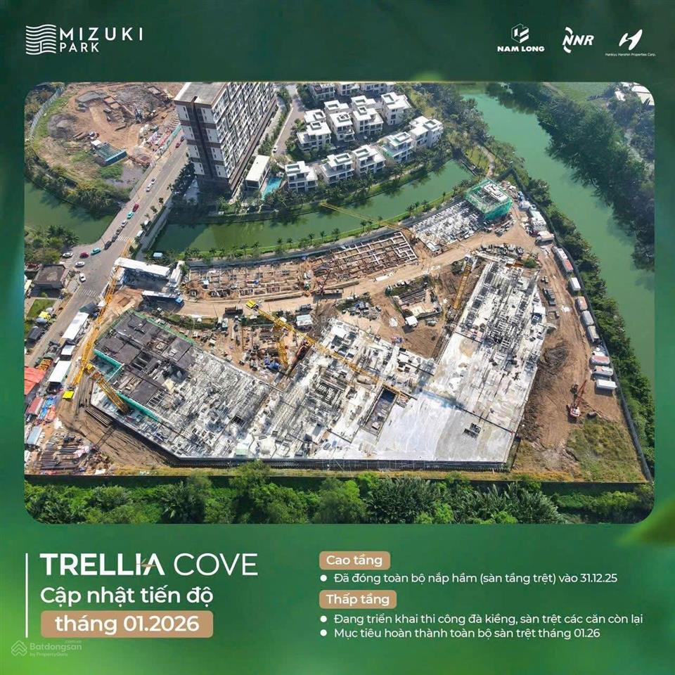 Suất nội bộ trellia cove căn 2pn 1wc chỉ 4tỷ/căn, ck 14,5%, ngân hàng ht 0% ls và ân hạn gốc 22th