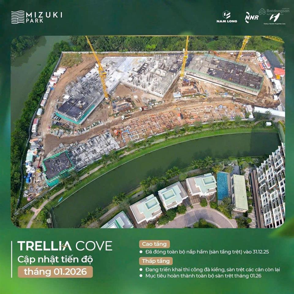 Suất nội bộ trellia cove căn 2pn 1wc chỉ 4tỷ/căn, ck 14,5%, ngân hàng ht 0% ls và ân hạn gốc 22th