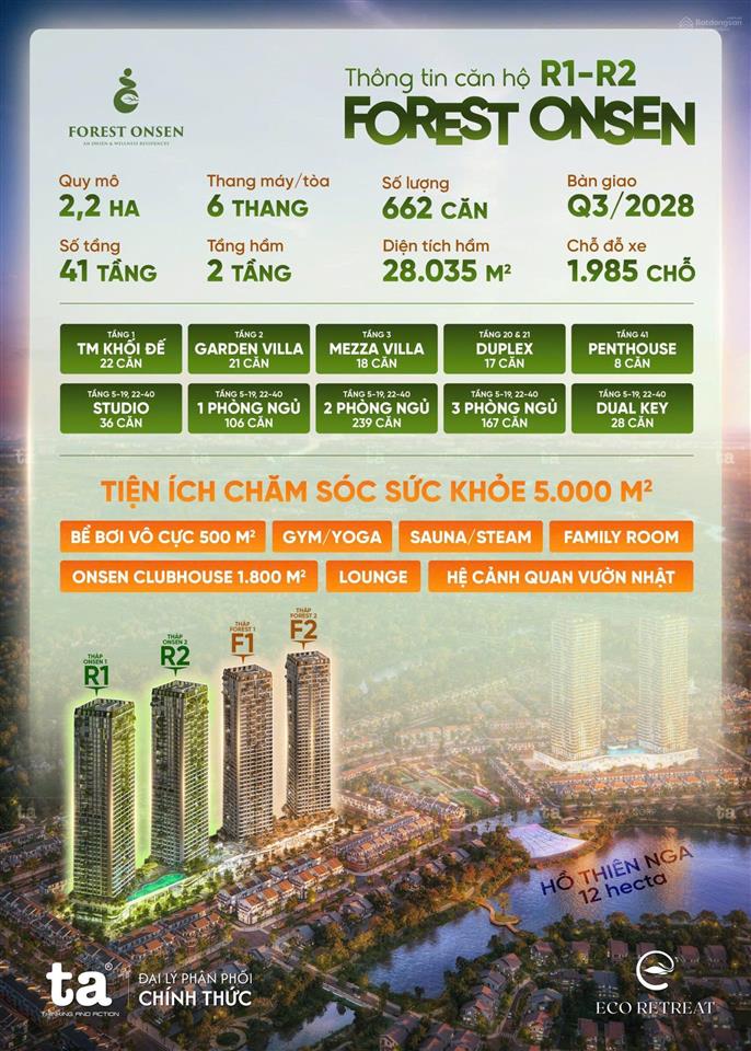 Sở hữu căn hộ forest onsen chỉ với 650 triệu, ân hạn gốc 24 tháng