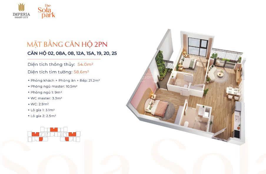 Quỹ 599 chung cư imperia sola park t3/2027 nhận nhà, hỗ trợ vay ngân hàng lãi suất 0% giá từ 2.3 tỷ