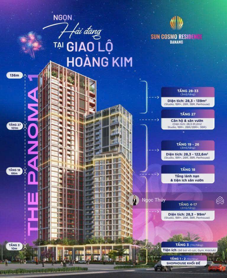 Hàng hiếm sun cosmo residence  48m2 view thoáng, khai thác cho thuê tốt. chỉ 4.x tỷ (x cực nhỏ)