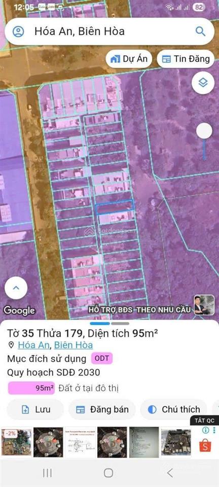Bán 95m2 đất ở đô thị trong khu dân cư căn hộ cao tầng quốc lộ 1k, hóa an